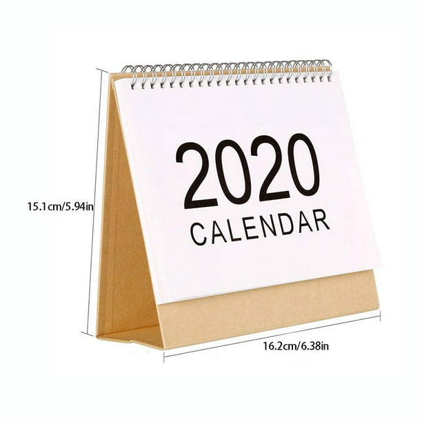 Desk Calendar 2020 Monthly Coil Desk-Top Flip Calendar Stand Up Office Table